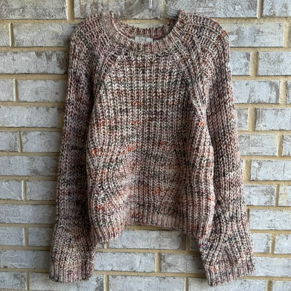Joie Long Sleeve Crew Neck Multicolor Mélange Wool Blend Sweater Women's Size L